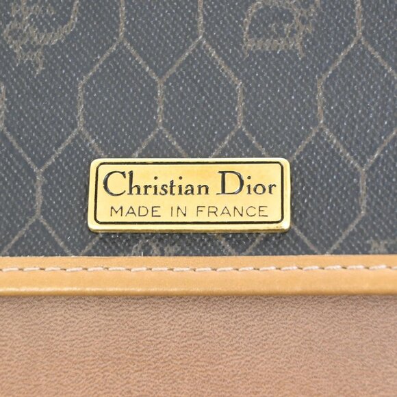 CHRISTIAN DIOR Logos Honeycomb Chain Shoulder Bag PVC Leather Brown Gold 38EF277 - Picture 12 of 16